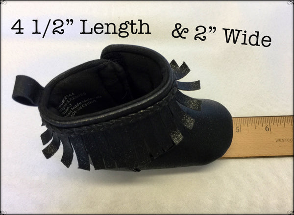 Girls Size 2C LAURA ASHLEY Fringed SPARKLY  BLACK BOOTS - Wow!