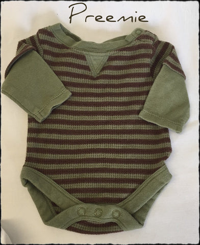 Baby Boys PREEMIE Unique Brown & Green SHIRT