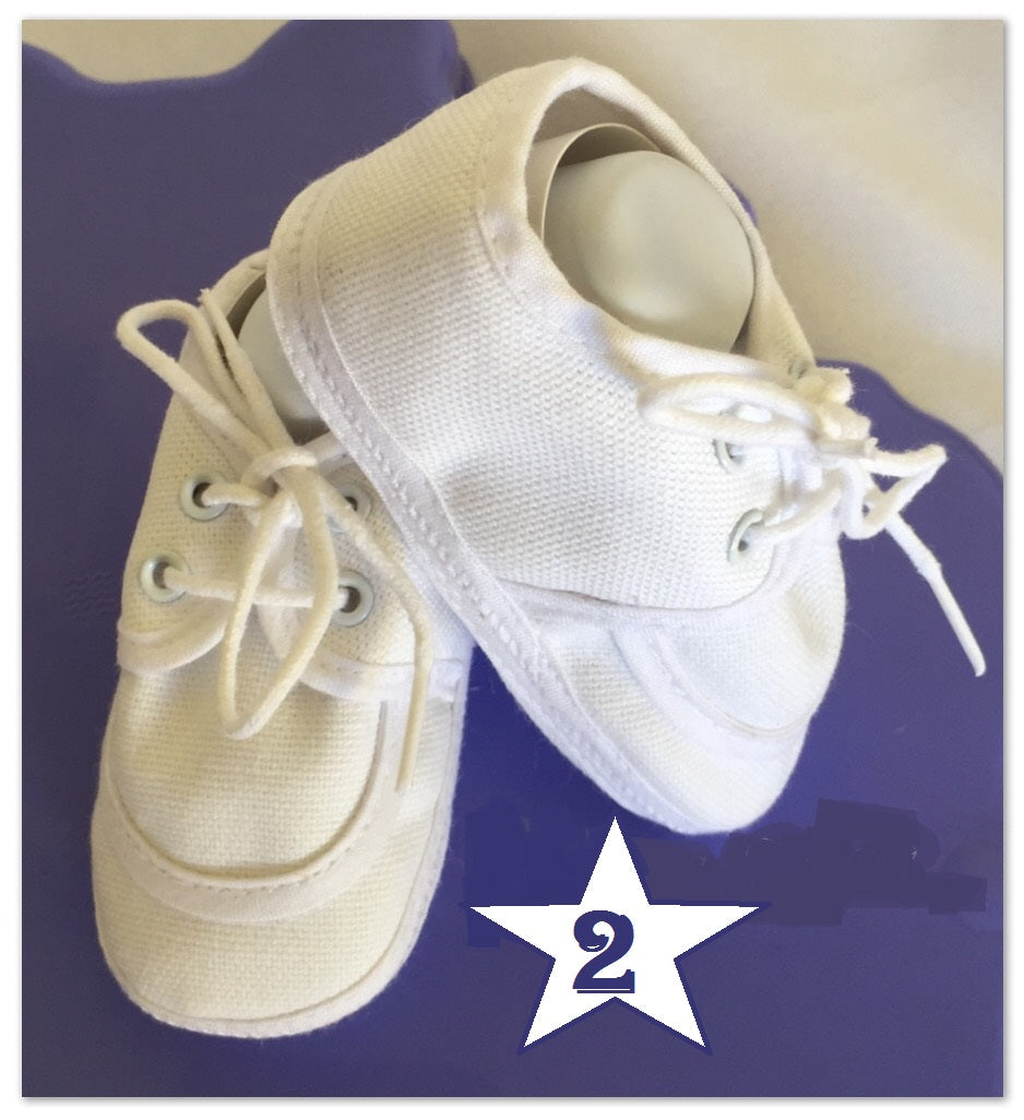 Boys and/or Girls Size 2 White Crib Shoes *NEW*