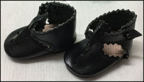 Baby Girl MICRO Preemie BLACK LEATHER SHOES -   New