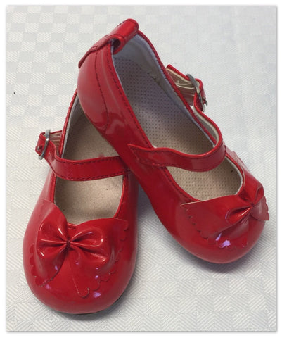 Baby Girls PATENT LEATHER RED Shoes Size 2c- Vintage NEW