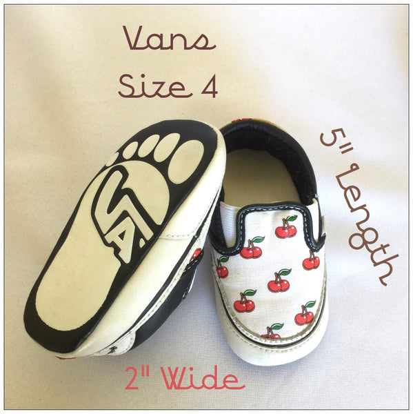 Baby Girls Cherry VANS Shoes Size 4c  - So Cute!