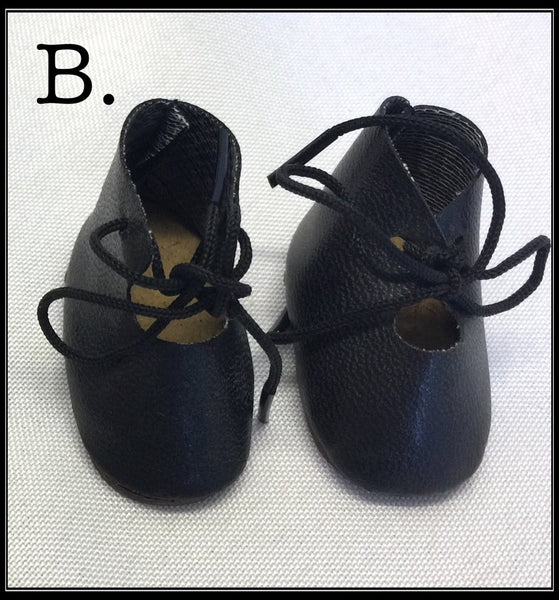 MICRO Preemie GIRLS TINY Leather BEIGE & BLACK DRESS SHOES w/Laces