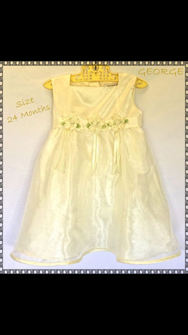 BABY GIRLS SIze 24 Months Vintage Yellow PARTY 🎉 DRESS *Summer Pastel*