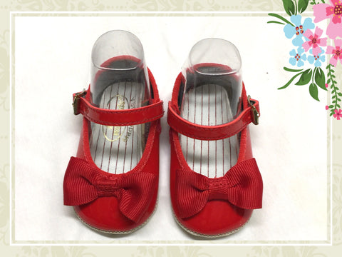 Baby Girls Size 0  PATENT LEATHER RED Shoes - Newborn True Vintage