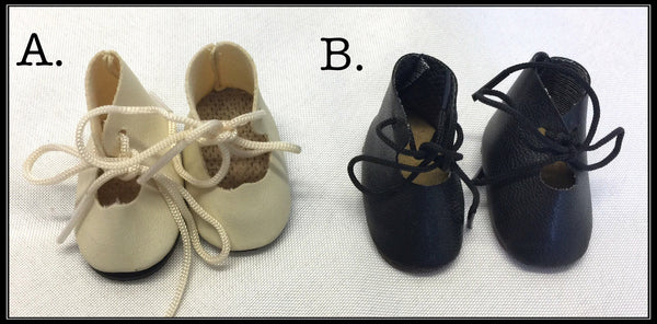 MICRO Preemie GIRLS TINY Leather BEIGE & BLACK DRESS SHOES w/Laces