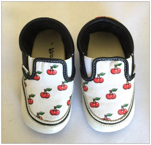 Baby Girls Cherry VANS Shoes Size 4c  - So Cute!