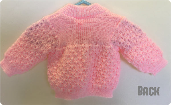 Baby Girl Size Newborn - 0-3 & 3 Months Bright PINK Vintage CARDIGAN SWEATER