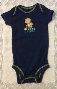 Baby Boys PREEMIE Solid Navy Blue Monkey TOP